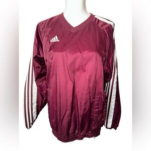 Vintage Adidas Maroon Windbreaker pullover Jacket Size XS #45